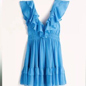 Abercrombie & Fitch Blue Ruffle Dress